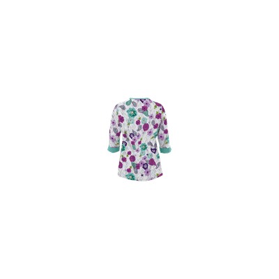 UA Tribal Dance Mint Condition 3/4 Sleeve Mock Wrap Scrub Top