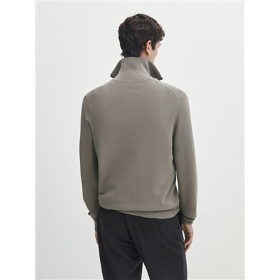 Jersey punto nido de abeja confort cuello mock