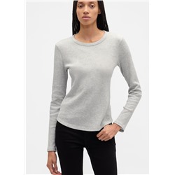 Waffle-Knit Crewneck T-Shirt