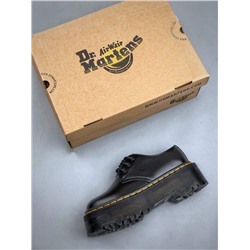 Ботинки Dr. Martens Martin 1461 с тремя отверстиями и низким вырезом на подошве из твердой кожи черного цвета