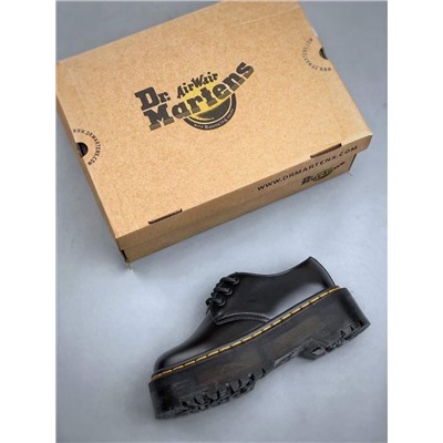 Ботинки Dr. Martens Martin 1461 с тремя отверстиями и низким вырезом на подошве из твердой кожи черного цвета