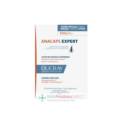 Ducray Anacaps Expert Chute de Cheveux Chronique 90 Gélules