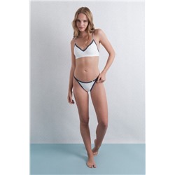 Tanga seamless pointelle blanco