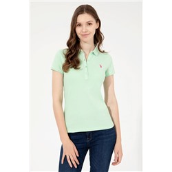 Kadın Mint Basic Polo Yaka Tişört
