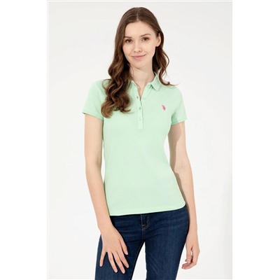 Kadın Mint Basic Polo Yaka Tişört