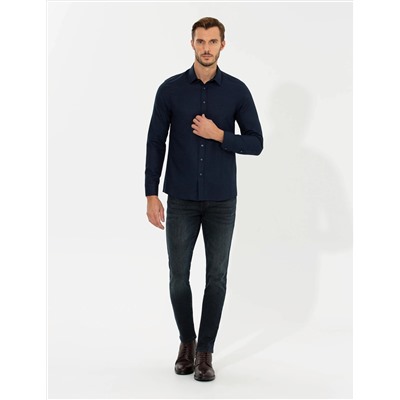 Lacivert Slim Fit Oxford Gömlek