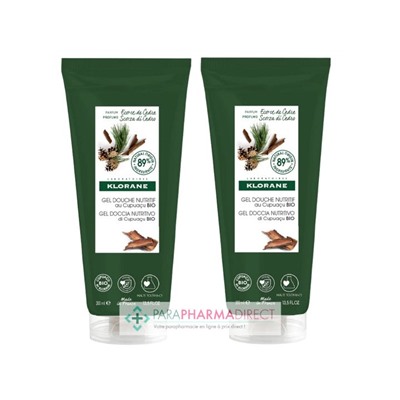 Klorane Cupuaçu Gel Douche Nutritif Ecore de Cèdre 2x200mlLot  × 2