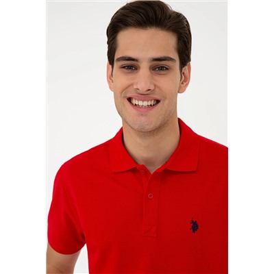 Erkek Kırmızı Basic Polo Yaka Tişört