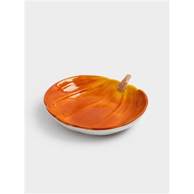 Блюдо, 23 см, керамика, оранжевое, Тыква, Bright pumpkin