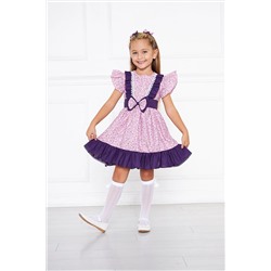 Moda Lippa Mor Çiçek Desenli Kız Çocuk Elbise MLFCE-08