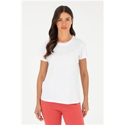 U.S. Polo Assn., Kadın Beyaz Bisiklet Yaka Basic Tişört 50296152-vr013