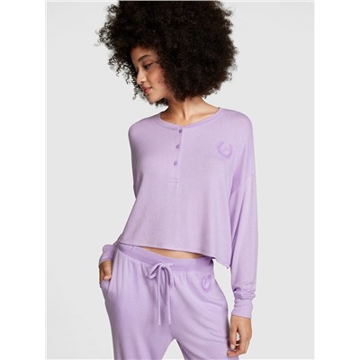 PINK COZY LONG-SLEEVE SLEEP SHIRT