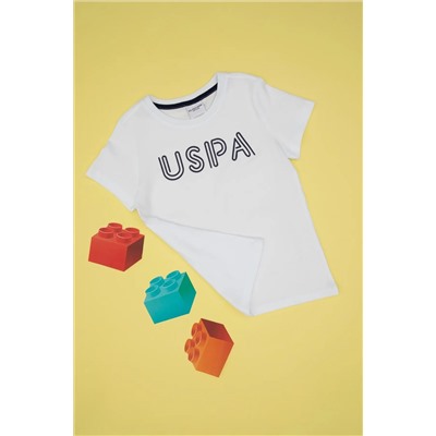 U.S. Polo Assn., Erkek Çocuk Beyaz Basic Bisiklet Yaka Tişört 50306483-vr013