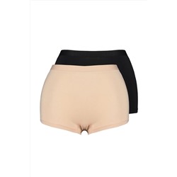Siyah-Ten 2'li Paket Boxer Büyük Beden Külot TBBSS23CM0002