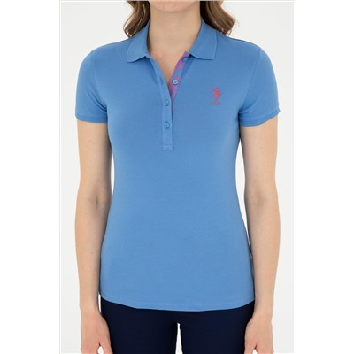 Kadın Koyu Mavi Basic Polo Yaka Tişört