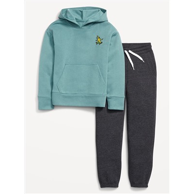Gender-Neutral Pullover Hoodie & Jogger Sweatpants Set for Kids