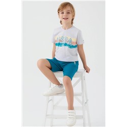 Erkek Çocuk Beyaz Melanj Pijama Takımı