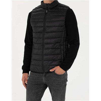 Siyah Slim Fit Kapitone Şişme Yelek