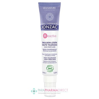 Eau Thermale Jonzac - Reactive - Emulsion Légère Haute Tolérance BIO 40ml