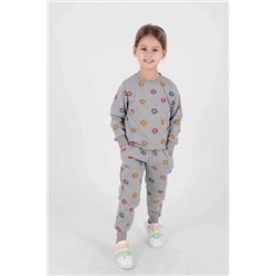 AHENGİM Kids Kız Çocuk Damlacık Desenli Eşofman Takımı Ak2224 1-2-10001157