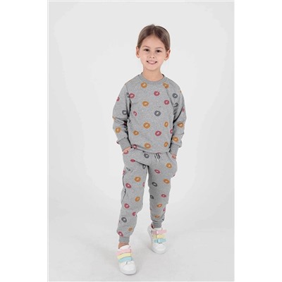 AHENGİM Kids Kız Çocuk Damlacık Desenli Eşofman Takımı Ak2224 1-2-10001157