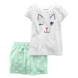 2-Piece Jersey Top & French Terry Skort Set