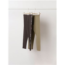2-PACK OF LONG BASIC PLAIN AND PRINTED LEGGINGS
