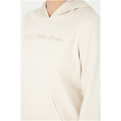Kadın Krem Kapüşonlu Sweatshirt
