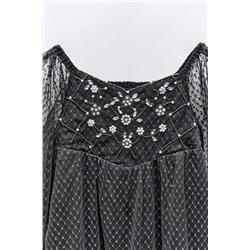 TULLE DRESS WITH RHINESTONES