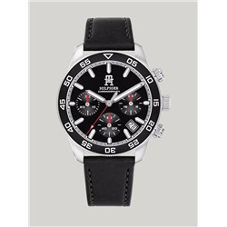 41MM TH85 Leather Band Chronograph Watch