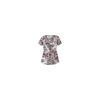 UA Vintage Paisley Poppy Asymmetrical Scrub Top