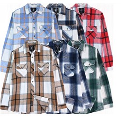 Мужская рубашка свободного покроя с длинными рукавами