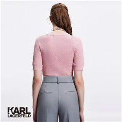 Повседневный короткий рукав вязаный свитер KARL LAGERFEL*D ОРИГИНАЛ!