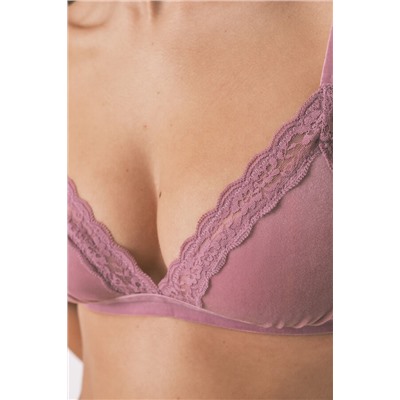 Sujetador trinagular NATURAL velvet rosa