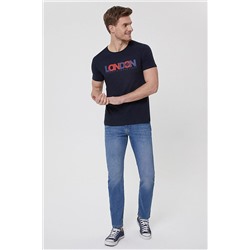 Lee Cooper Erkek Ellis O Yaka T-Shirt Lacivert 212 LCM 242017