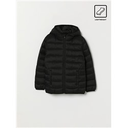 LIGHTWEIGHT HOODED PUFFER JACKET