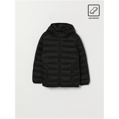 LIGHTWEIGHT HOODED PUFFER JACKET