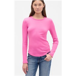Waffle-Knit Crewneck T-Shirt