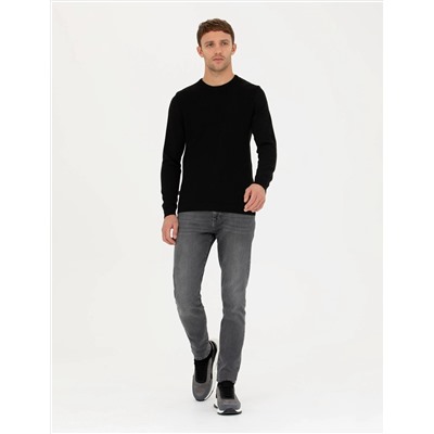 Siyah Slim Fit Kazak