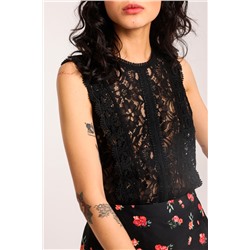Top de encaje Negro