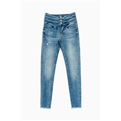 Vaquero skinny de tiro alto Azul
