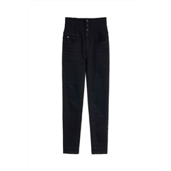 Vaquero skinny fit de tiro alto Negro