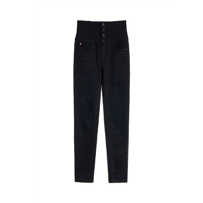 Vaquero skinny fit de tiro alto Negro