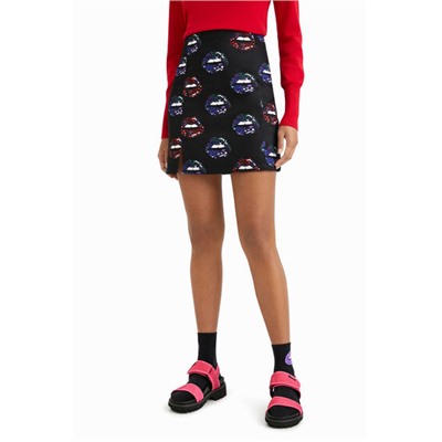 Minifalda slim labios