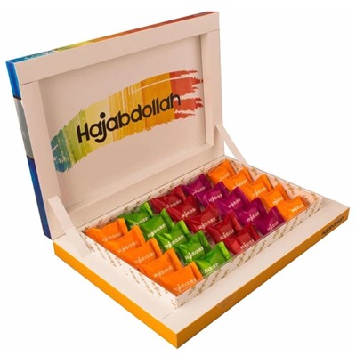 Конфеты из пишмание "Hajabdollah" Акварель (ассорти) во фруктовой глазури 300 гр 1/9 (коробка), шт