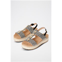 Sandalias con plataforma Negro y blanco