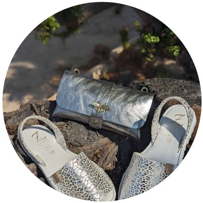 AB.Zapatos · 504-8 Guepardo plata+AB.Z PELLE Abeja ladrillo (330) plata