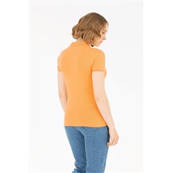 Kadın Turuncu Basic Polo Yaka Tişört