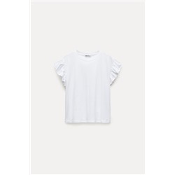 COTTON T-SHIRT WITH RUFFLES