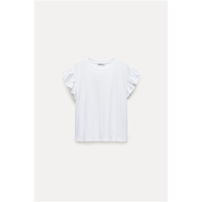 COTTON T-SHIRT WITH RUFFLES